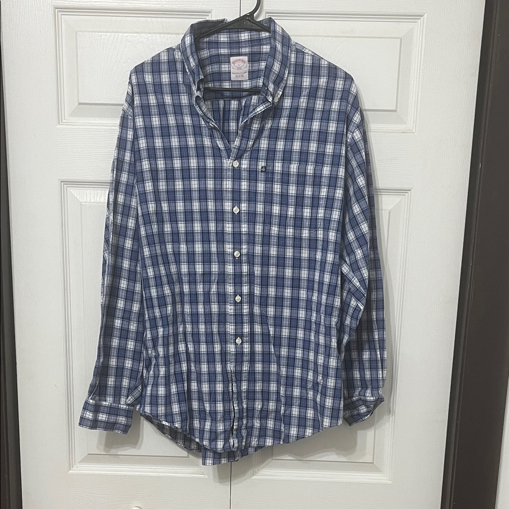 Brooks Brothers Blue and White Checkered Shirt